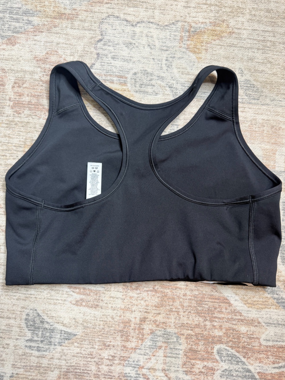 Nike Black Sports Bra with White Swoosh Logo - Picture 2 of 3